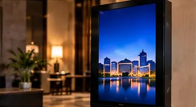 Display or digital signage in hospitality setting